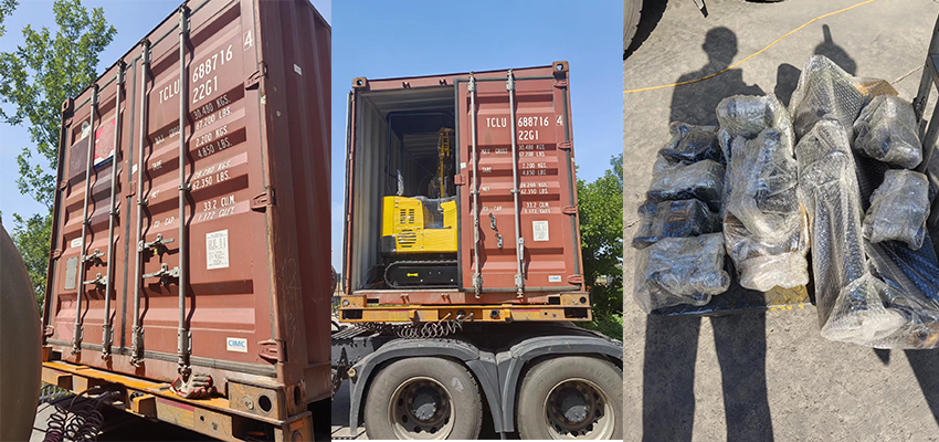 MY12 small excavator and accessories have been packed