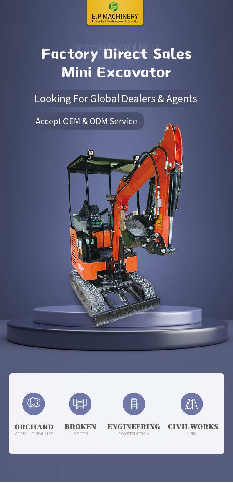 chinese mini excavator 1.7tons with kubota engine