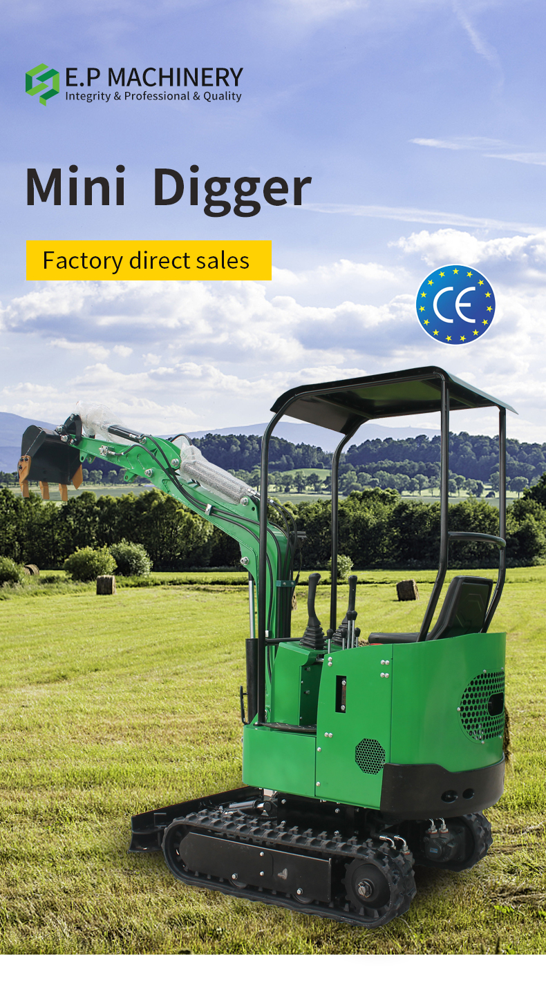 Factory direct sale of 1ton mini excavator for home use with ce certificate