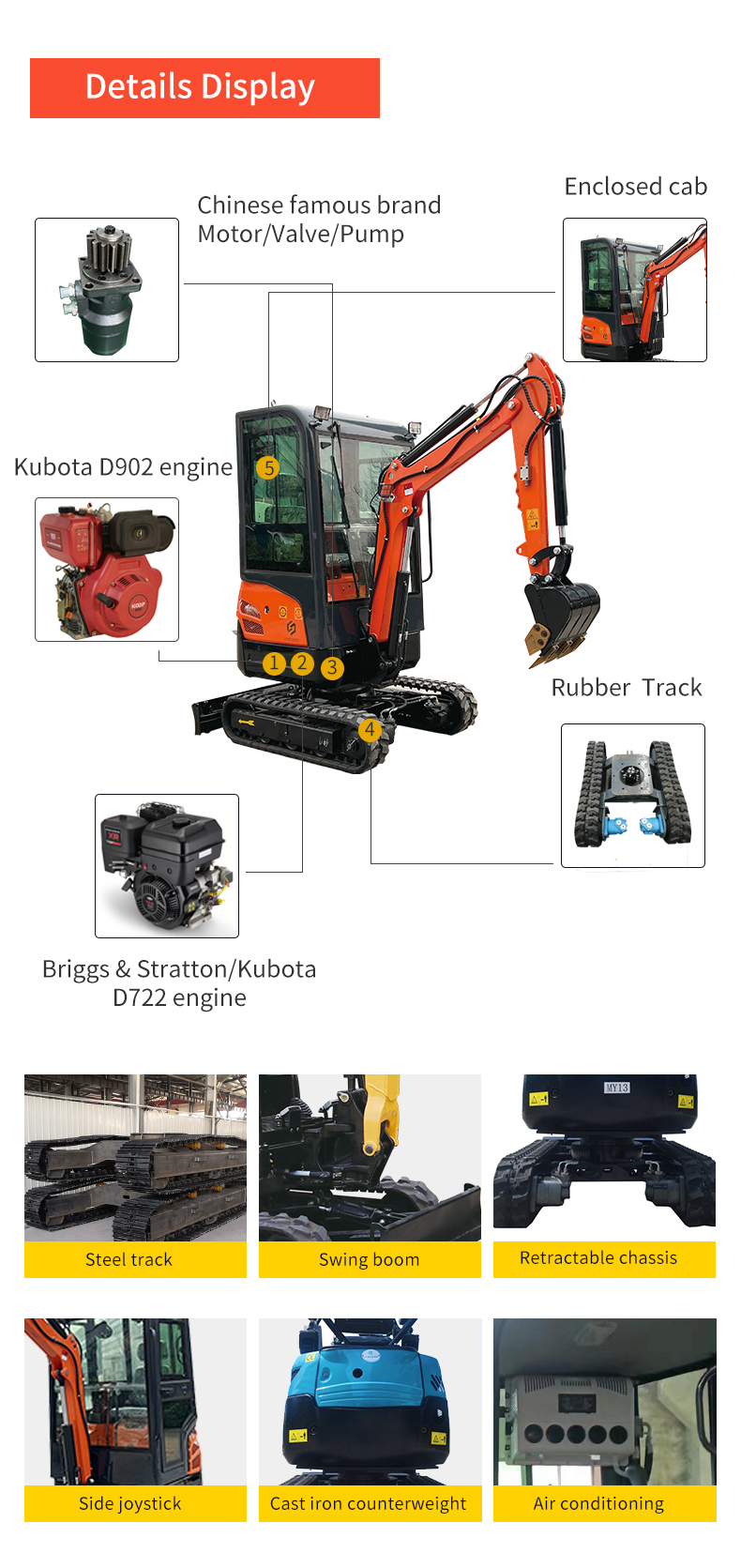 chinese 1.8ton hydraulic pump mini small excavator