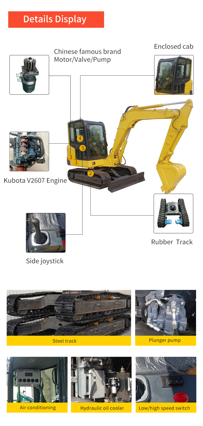 china mini excavator 6.0ton diesel chinese mini excavator 6 tone small crawler digger with cabin